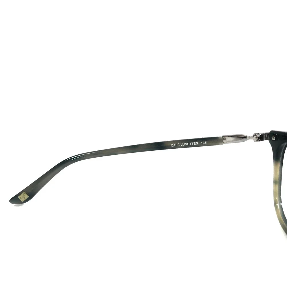 Cafe Lunettes Eyeglasses Frames 3265 C2 Green Horn Square Full Rim 50-18-135